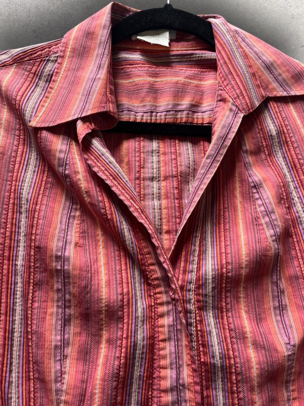 Short-Sleeve Nara Camicie Italian Designer Striped Button-Down Shirt